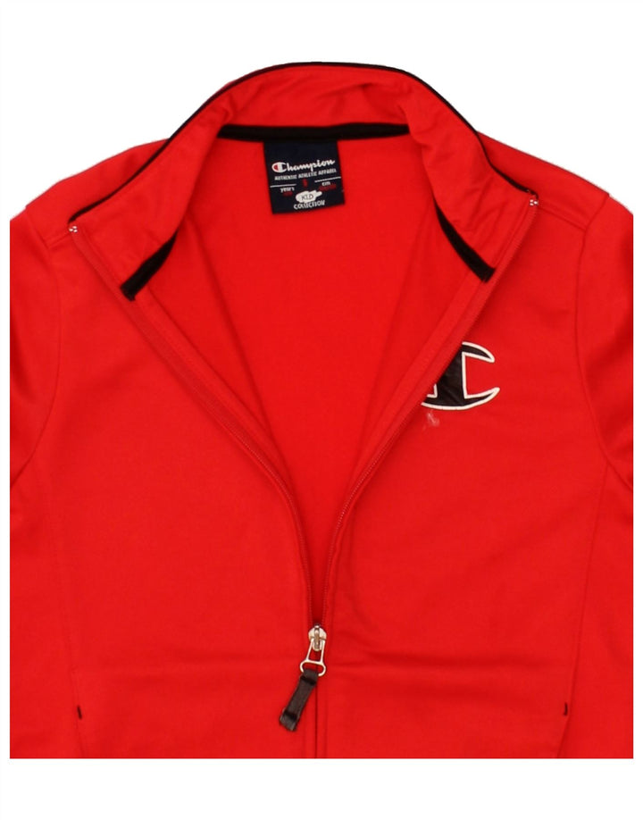 CHAMPION Boys Tracksuit Top Jacket 7-8 Years Small  Red Polyester Vintage Champion and Second-Hand Champion from Messina Hembry 