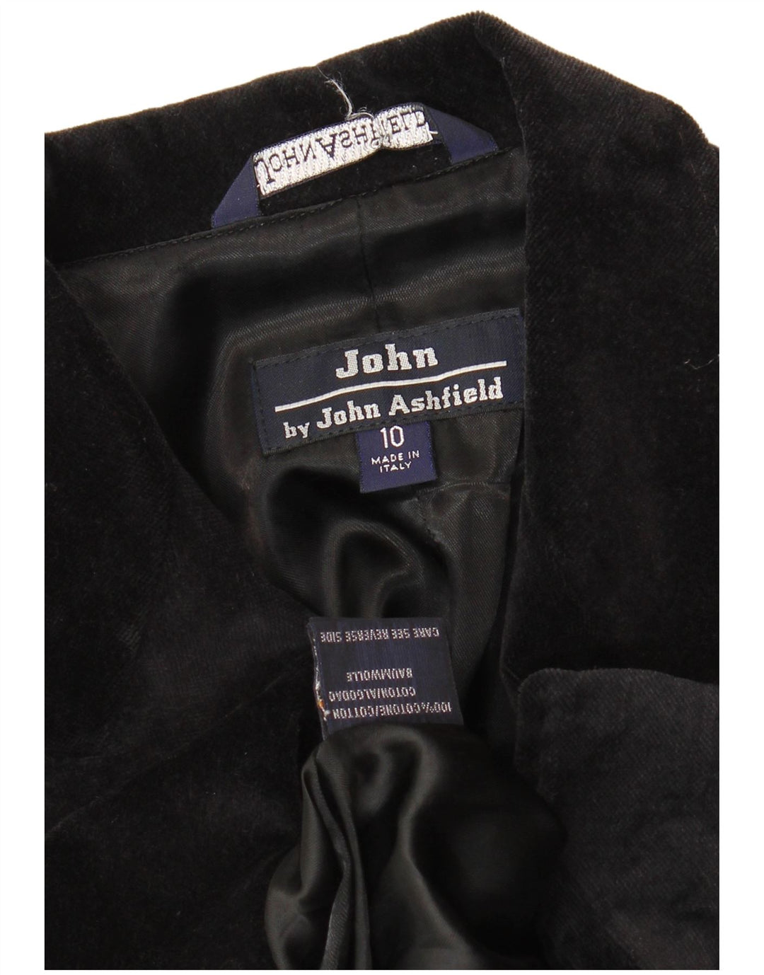 Aksamitny płaszcz damski John Ashfield UK 10, mały, czarny, bawełniany