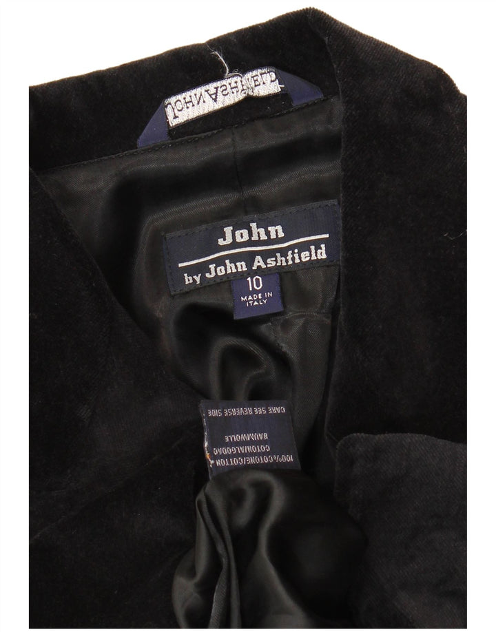 Aksamitny płaszcz damski John Ashfield UK 10, mały, czarny, bawełniany