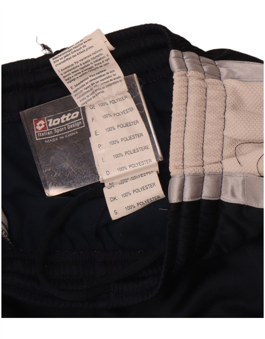 Męskie spodnie dresowe Lotto z grafiką, małe, granatowe, z blokami kolorów