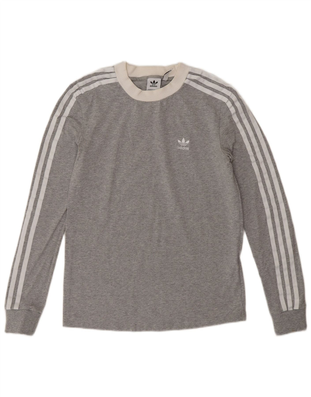 Damska koszulka Adidas z długim rękawem UK 8, mała, szara bawełna