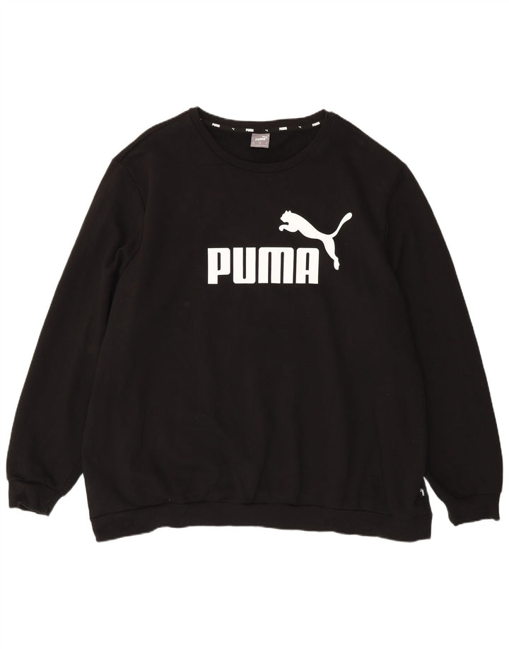 Męska bluza z grafiką Puma, sweter 4XL, czarna bawełna