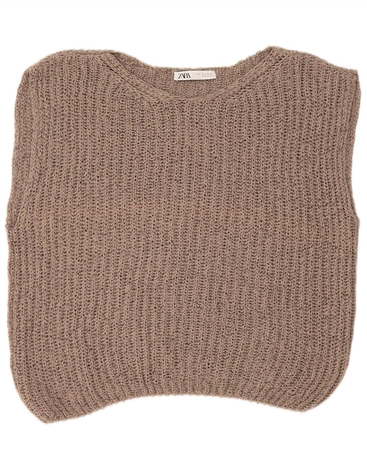 Damski tank top Zara Oversize UK 10 Small Beżowy