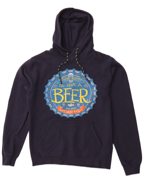 Męski sweter z kapturem WEIRD FISH, średni granatowy