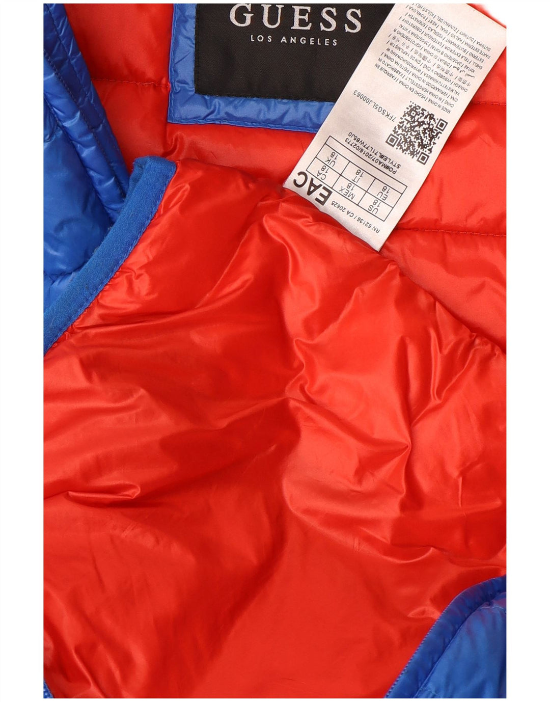 Wyściełana kurtka chłopięca z kapturem GUESS 15-16 lat, niebieska, poliamidowa