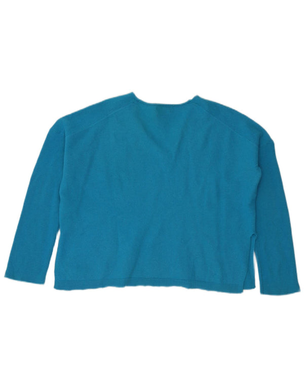 Damski sweter Massimo Dutti Crop Oversize z dekoltem w kształcie litery V, UK 10 Small Blue