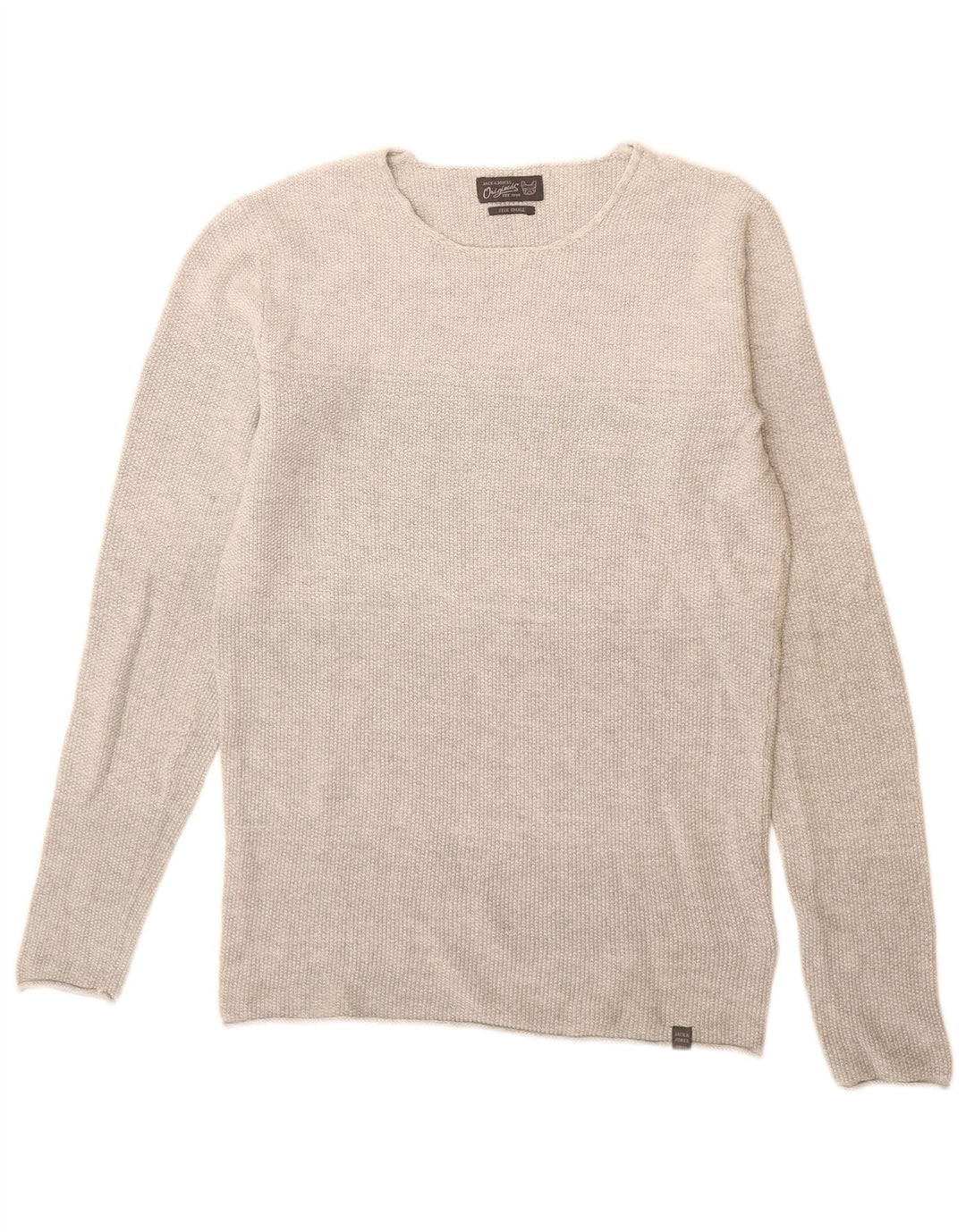 Męski sweter Jack & Jones z dekoltem w łódkę, mały, szary, bawełniany