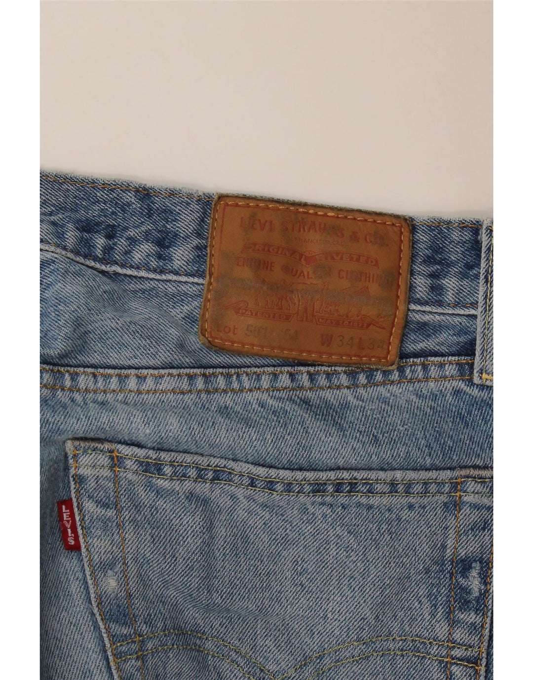 Męskie dżinsy Levi's 501 Straight W34 L34 Niebieskie bawełniane