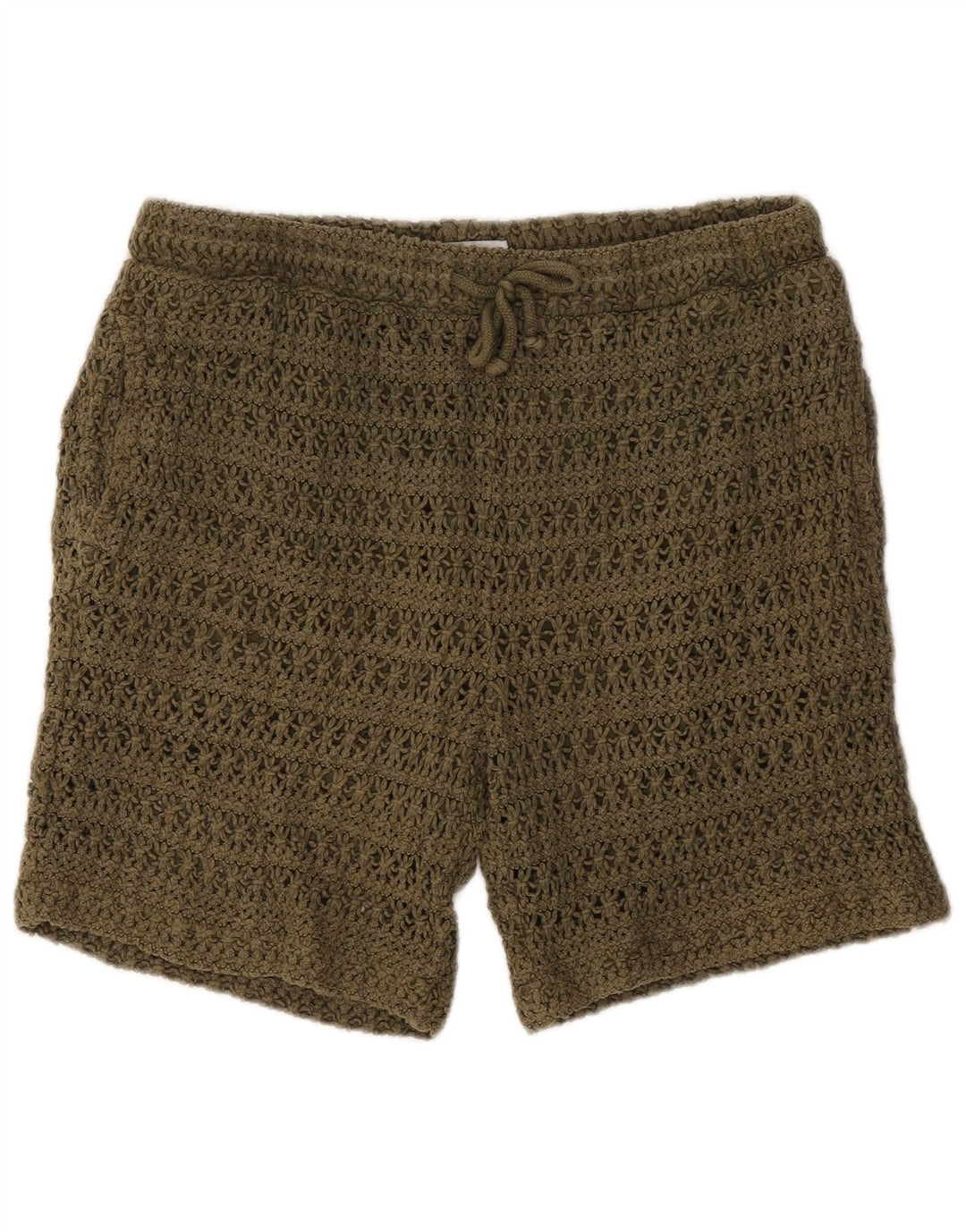 Damskie spodenki Zara na szydełku, duże W32, bawełna khaki