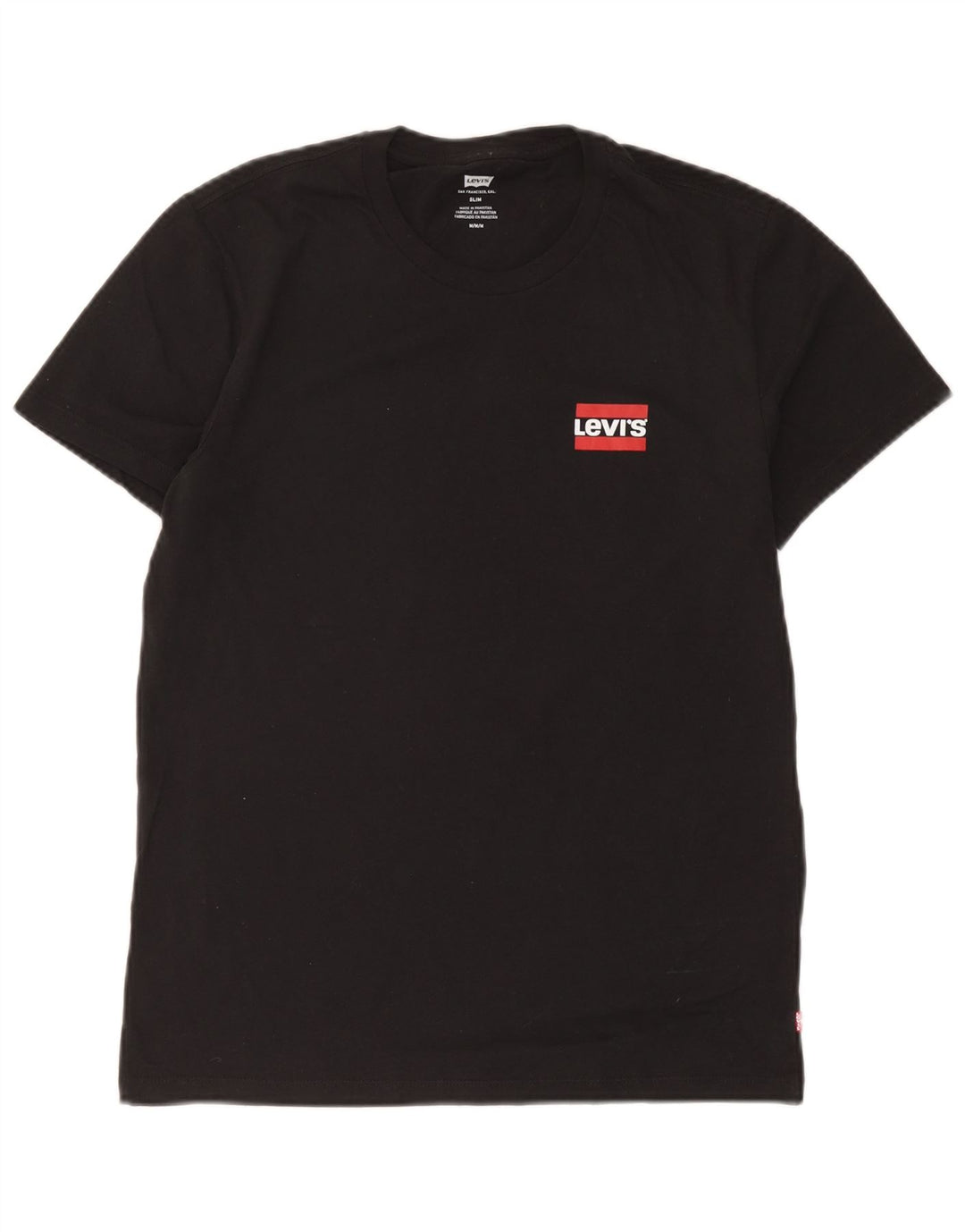 Męski wąski t-shirt Levi's Top, średni czarny, bawełniany