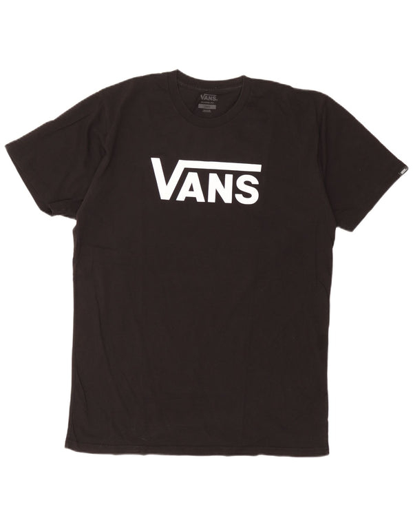 Męski T-shirt Vans o klasycznym kroju, duży, czarny, bawełniany
