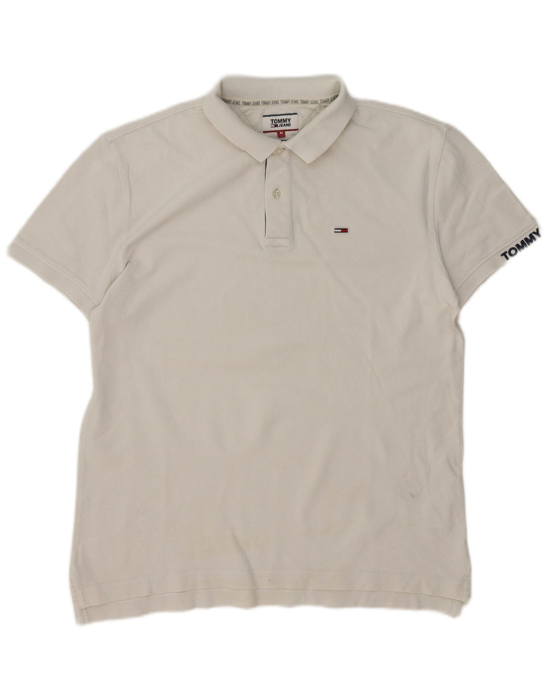 Męska koszulka polo Tommy Hilfiger, średnia biała bawełna