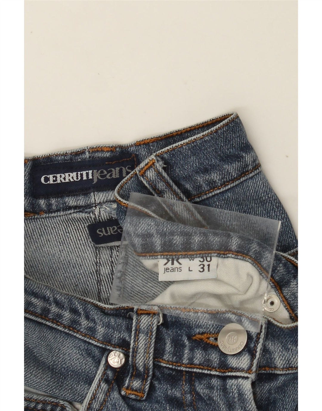 Damskie jeansy zwężane CERRUTI W30 L28 niebieskie