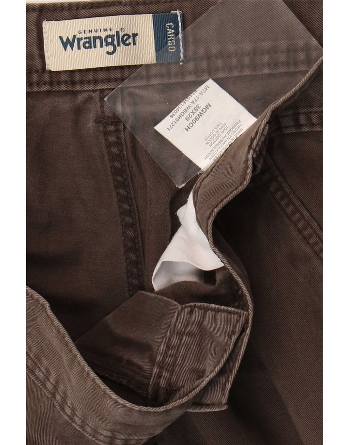 Męskie spodnie cargo Wrangler W38 L29, brązowe, bawełniane