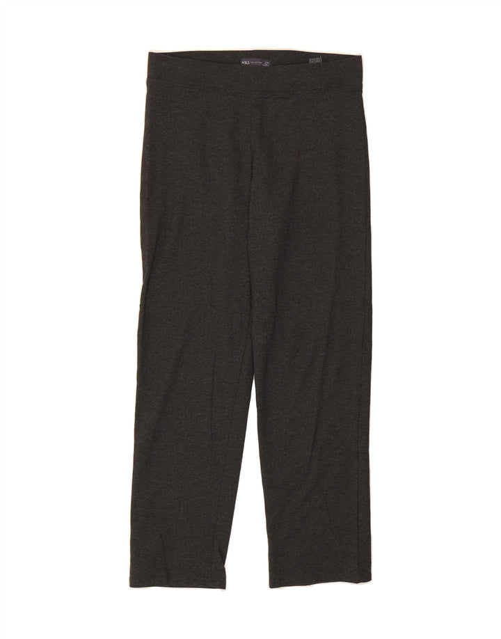 MARKS & SPENCER Womens Tracksuit Trousers UK 14 Large Grey Cotton Vintage Marks & Spencer and Second-Hand Marks & Spencer from Messina Hembry 