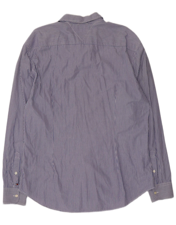 Koszula męska Tommy Hilfiger Slim Fit 2XL, granatowa, bawełniana w prążki