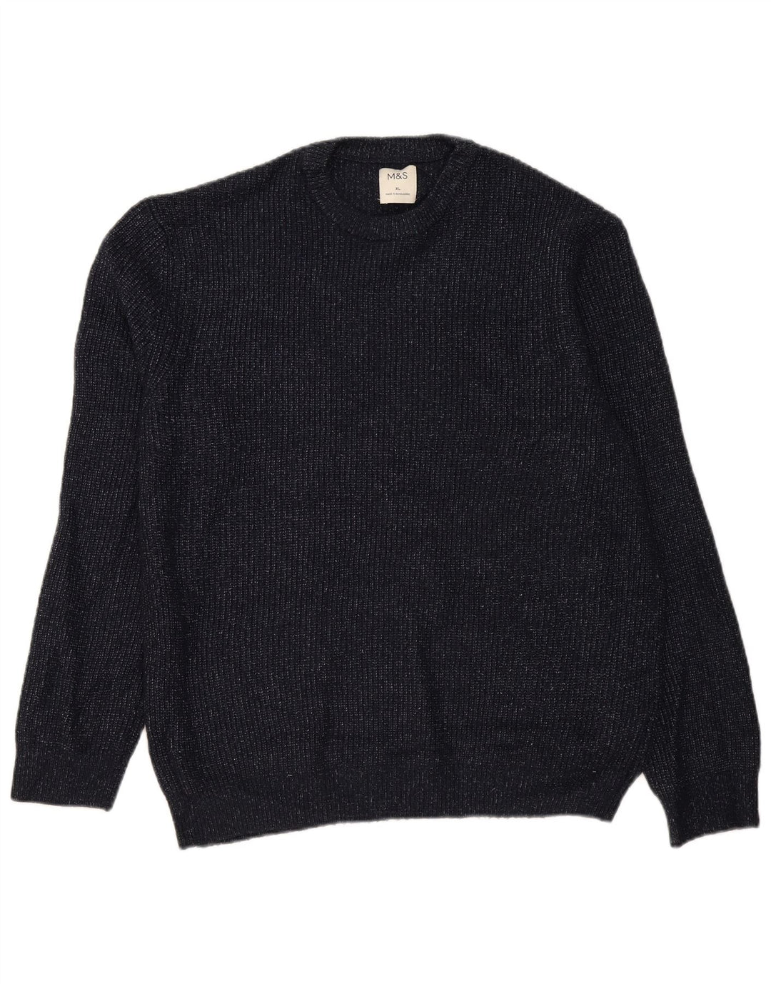 Marks & Spencer Męski sweter z okrągłym dekoltem XL, granatowy, nakrapiany