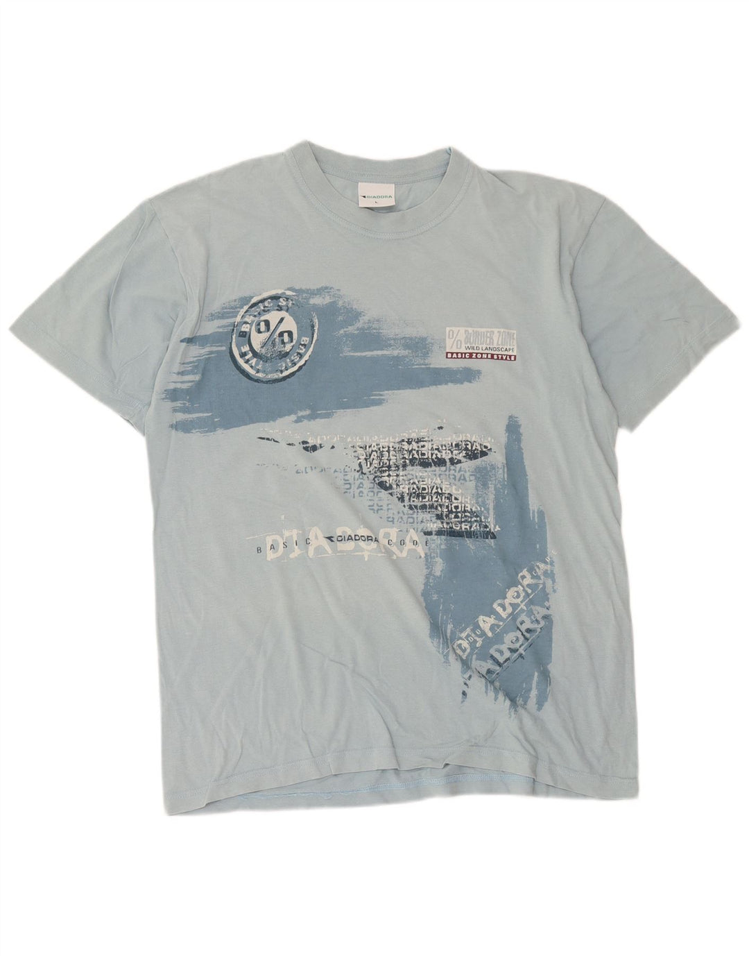 Męski T-shirt z grafiką Diadora, duży, niebieski, bawełniany