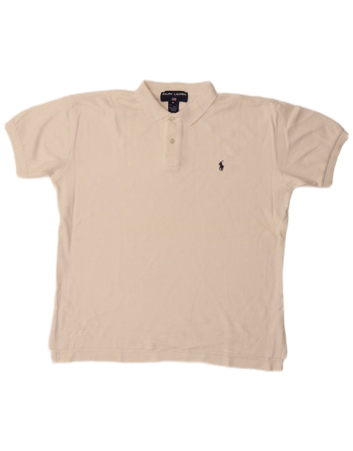 Męska koszulka polo Ralph Lauren, średnia biała bawełna