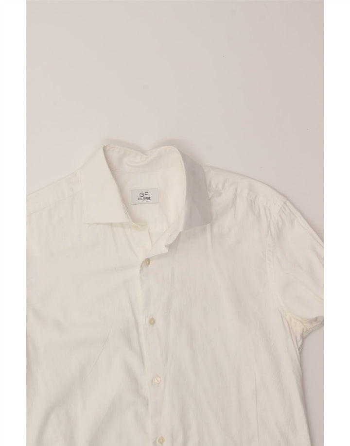 GF FERRE Mens Shirt Size 15 Medium White Cotton Vintage GF Ferre and Second-Hand GF Ferre from Messina Hembry 