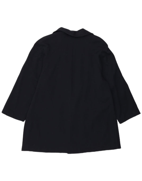 Luisa Spagnoli Damski płaszcz otwarty UK 14, duży, granatowy, z dziewiczej wełny