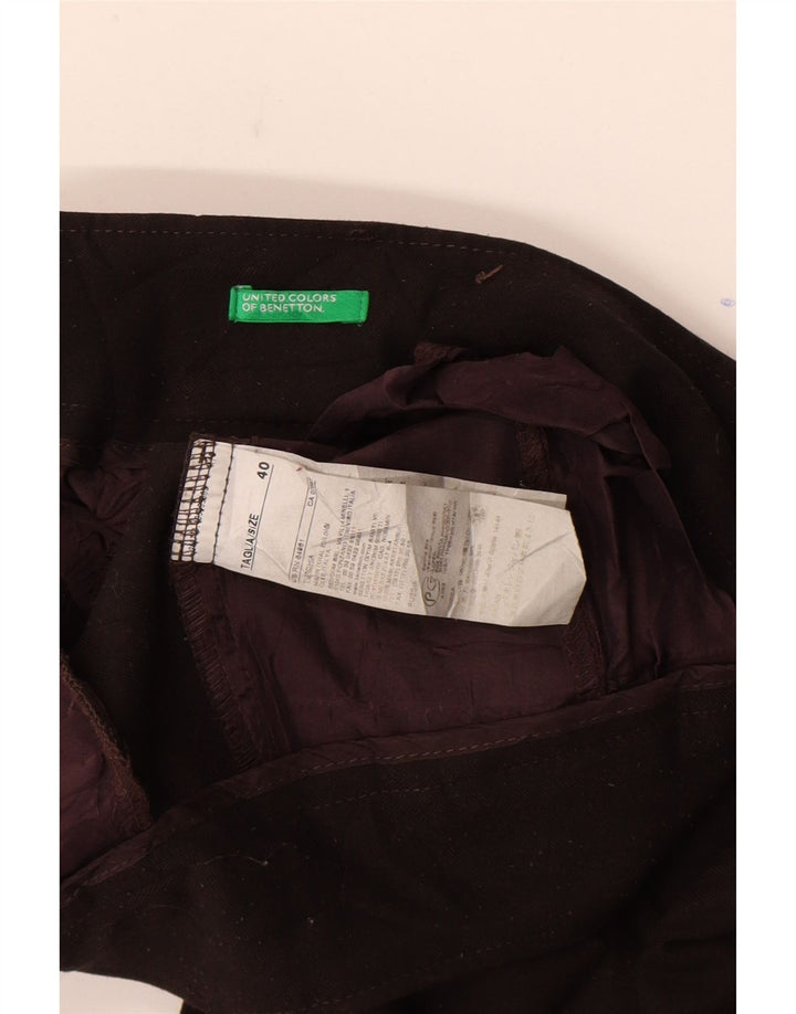 Spodnie damskie Benetton Straight Chino IT 40 Small W28 L34 Brązowy poliester