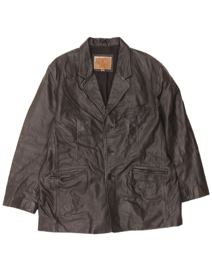 Vintage męska skórzana kurtka UK 44 2XL czarna skóra