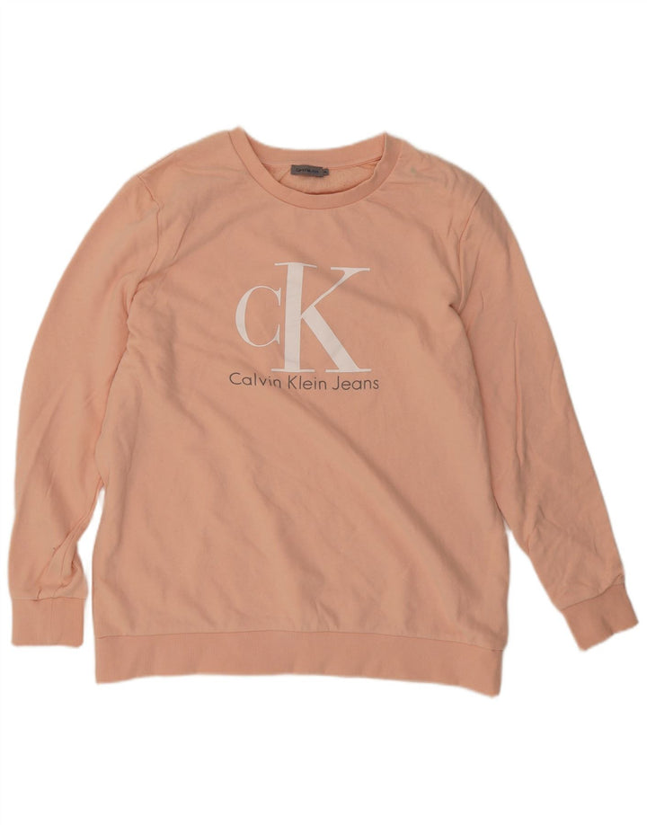 Męska bluza z grafiką CALVIN KLEIN XL, różowa, bawełniana