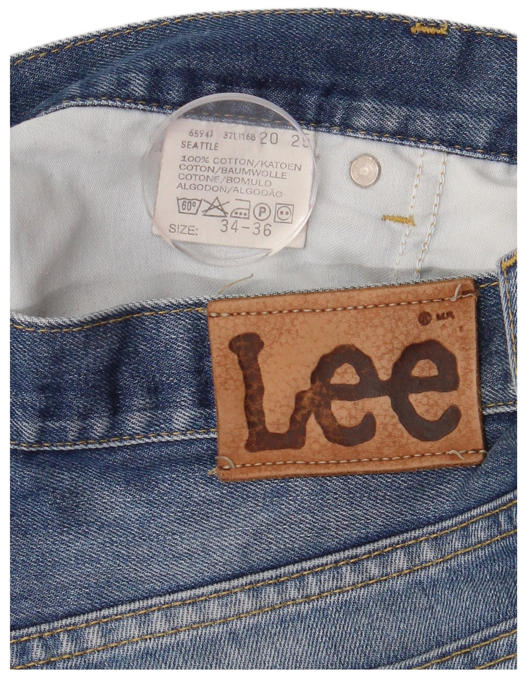 Męskie dżinsy Lee Seattle Straight W34 L36 Niebieskie bawełniane