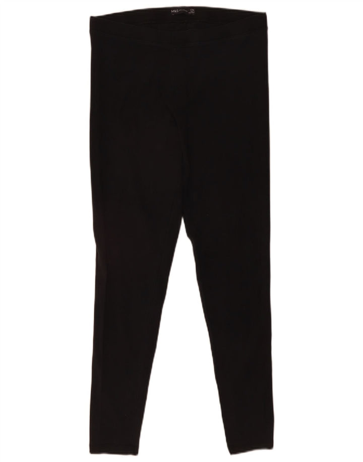 Legginsy damskie Marks & Spencer UK 12, średnie, czarne, bawełniane