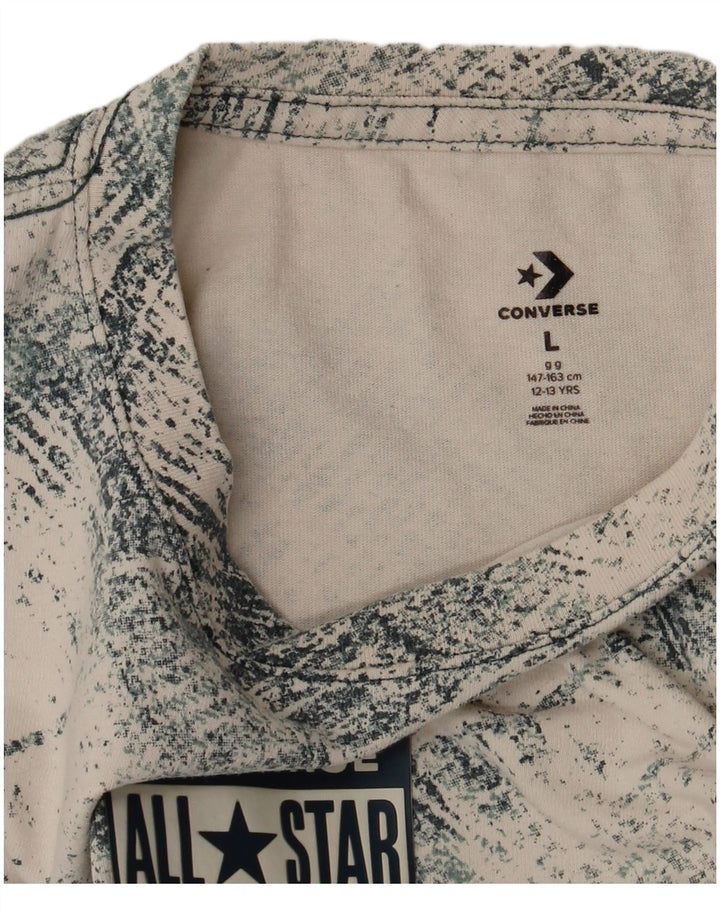 Converse Chłopięcy T-shirt z grafiką, rozmiar 12-13 lat, duża, biała kratka