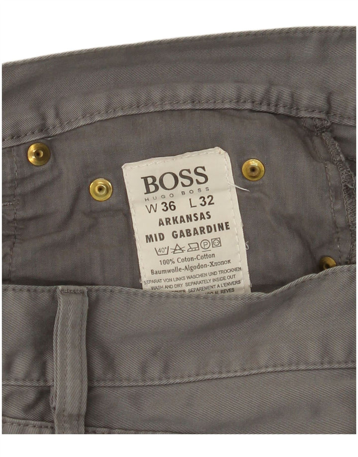 Męskie proste spodnie codzienne HUGO BOSS Arkansas W36 L32 Szara bawełna