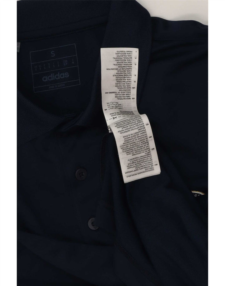 Adidas Mens Polo Shirt Small Navy Blue Polyester