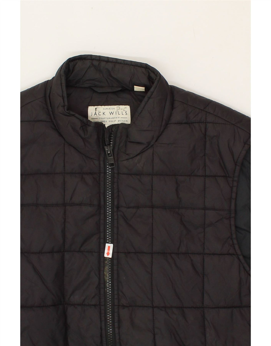 JACK WILLS Mens Padded Gilet UK 38 Medium Black Nylon Vintage Jack Wills and Second-Hand Jack Wills from Messina Hembry 