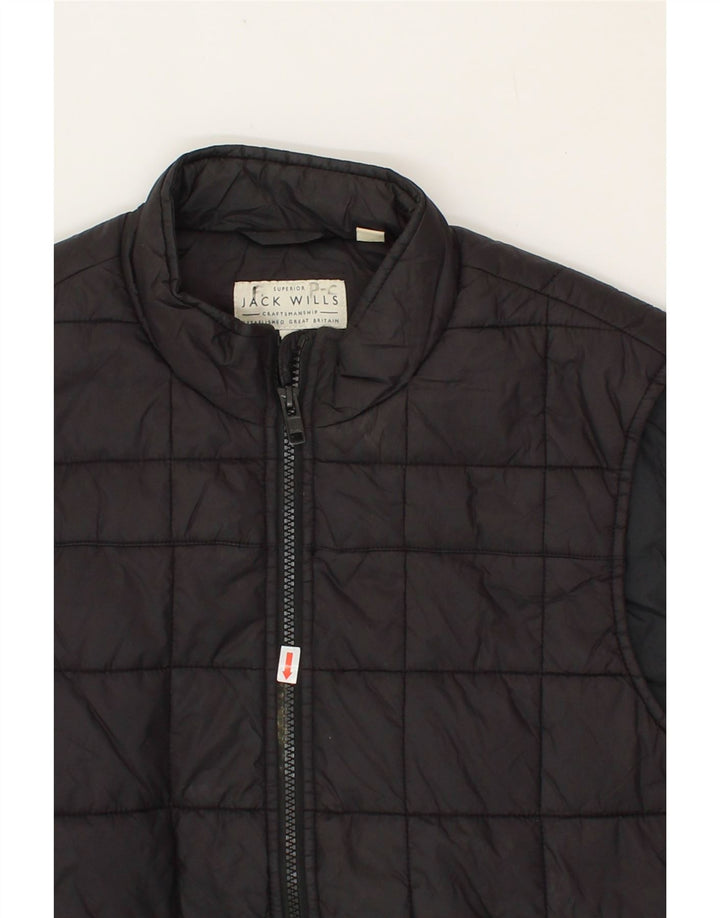 JACK WILLS Mens Padded Gilet UK 38 Medium Black Nylon Vintage Jack Wills and Second-Hand Jack Wills from Messina Hembry 
