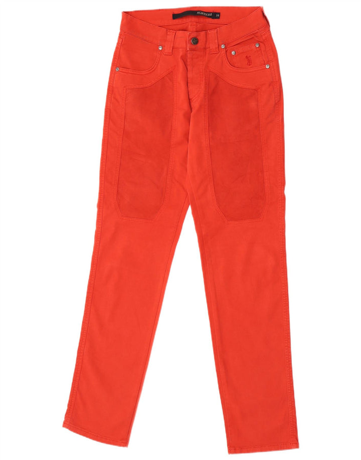 Jeansy damskie Jeckerson W30 L32 Czerwone bawełniane