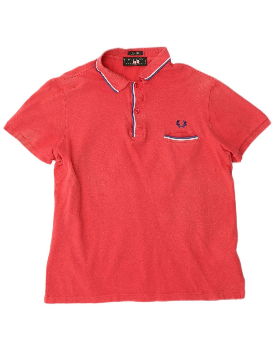 Męska koszulka polo Fred Perry o dopasowanym kroju, średnia czerwona, bawełniana