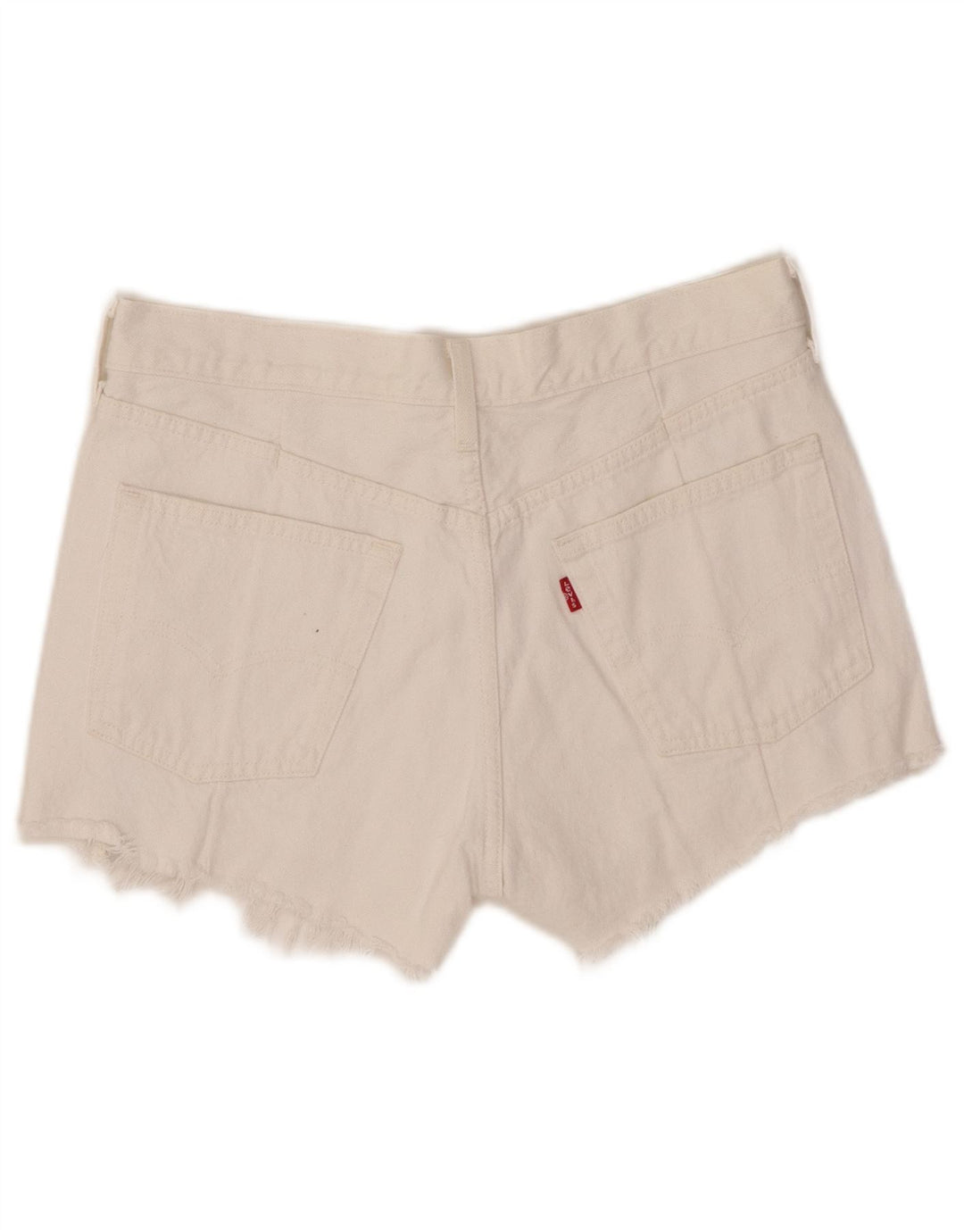 Damskie spodenki jeansowe LEVI'S 501 W27 Średniobiała bawełna