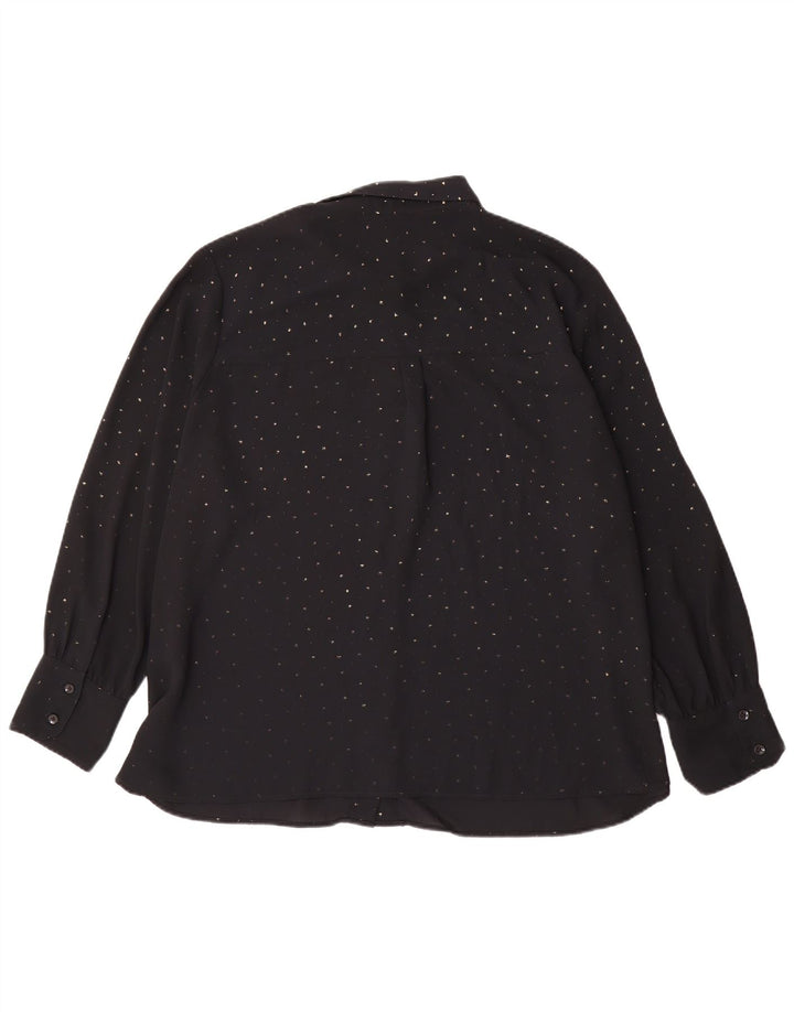 Damska bluzka koszulowa Marks & Spencer UK 24 4XL, czarna w kropki, poliester