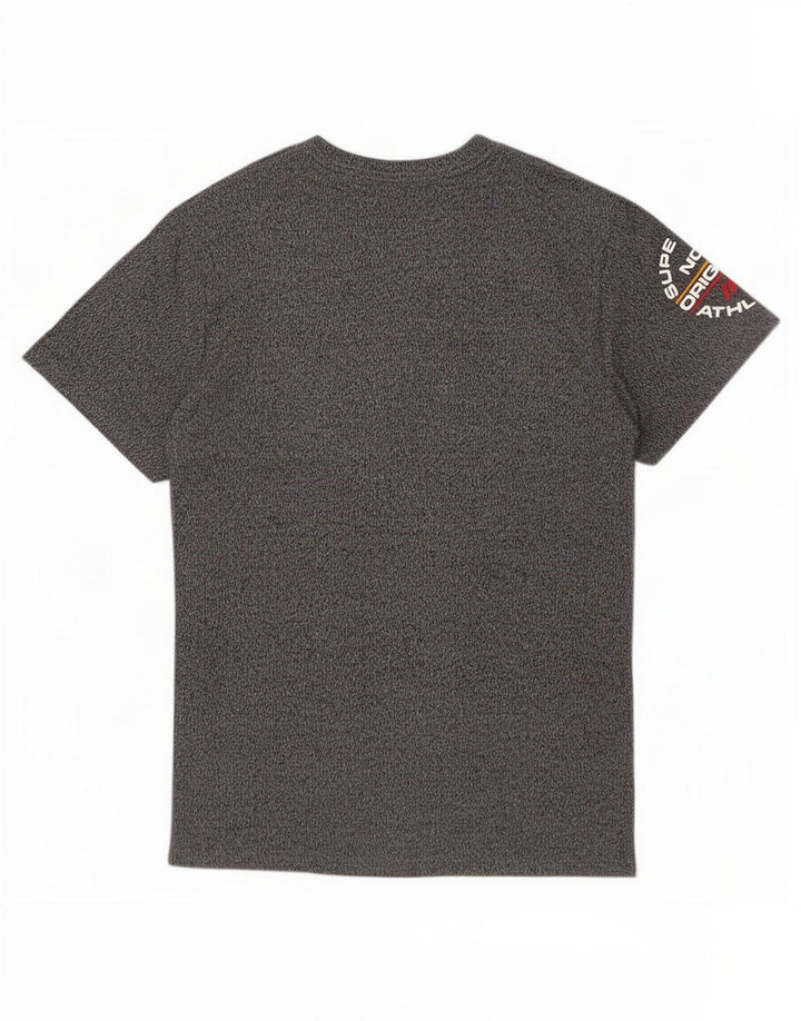 Męski T-shirt Superdry z grafiką, duży, szary, z blokami kolorów