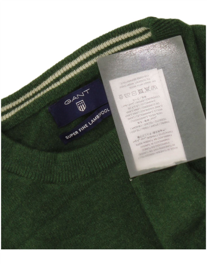 Damski sweter oversize Gant z okrągłym dekoltem, UK 10, mała, zielona wełna