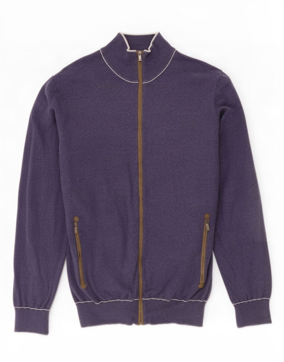 Męski sweter rozpinany Massimo Dutti, średni granatowy, bawełniany