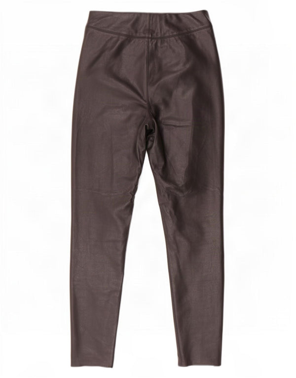 Topshop Womens Skinny Faux Leather Trousers UK 10 Small W26 L28 Black