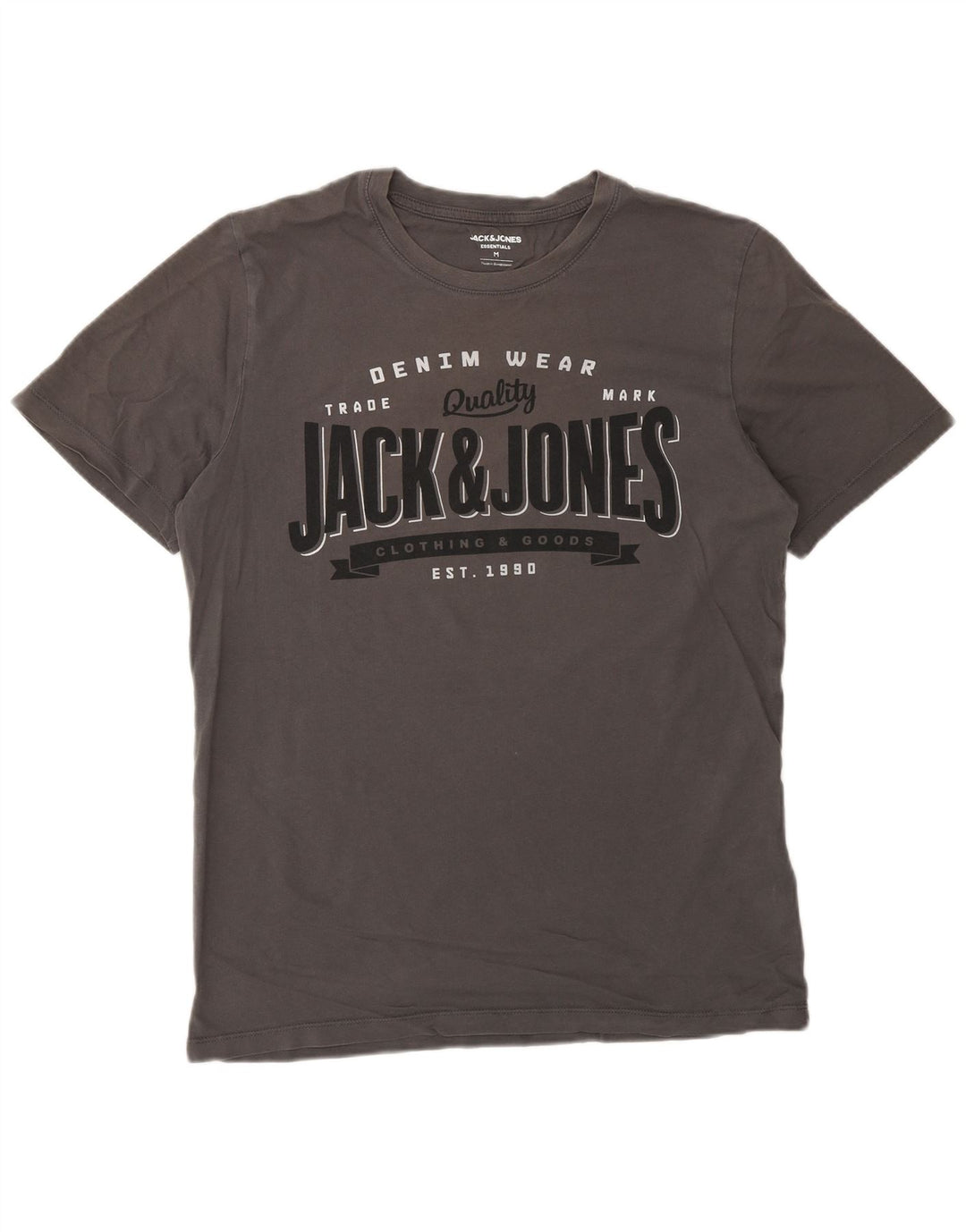 Męski T-shirt z grafiką Jack & Jones, średnioszary, bawełniany