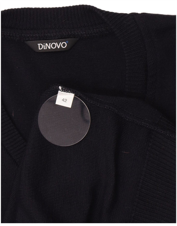 Sweter damski w stylu vintage z dekoltem w kształcie litery V IT 42 Średni granatowy
