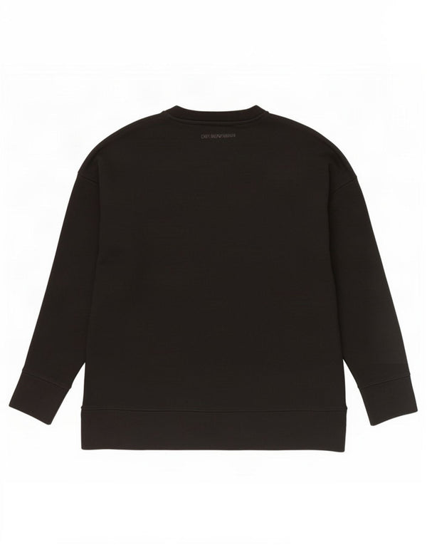 Męska bluza z grafiką Emporio Armani, EU 46, mała, czarna, bawełniana
