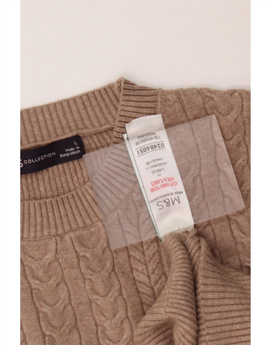 MARKS & SPENCER Damski sweter z okrągłym dekoltem, UK 16, duży brązowy