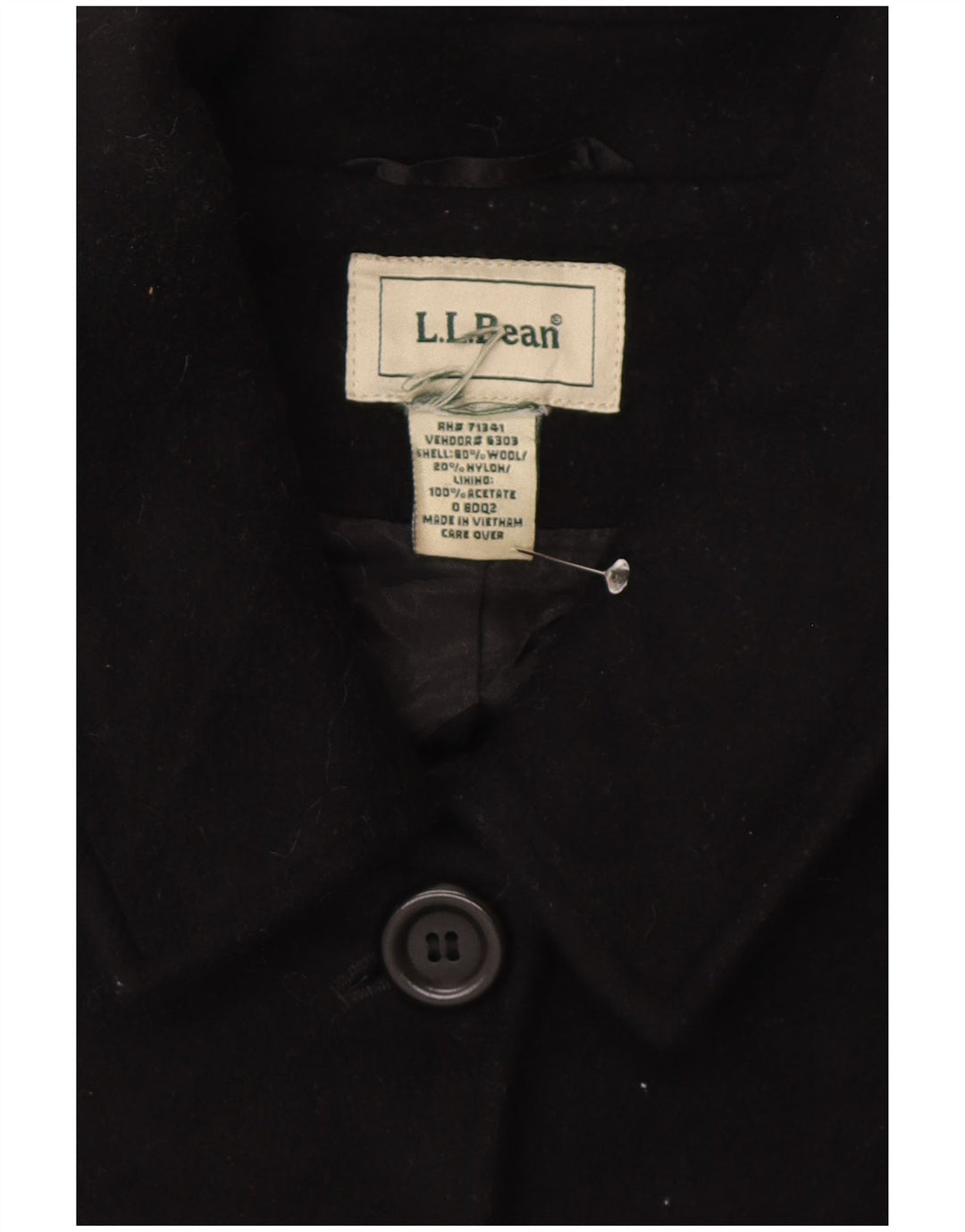 Płaszcz damski L.L.Bean UK 20 2XL Czarna wełna