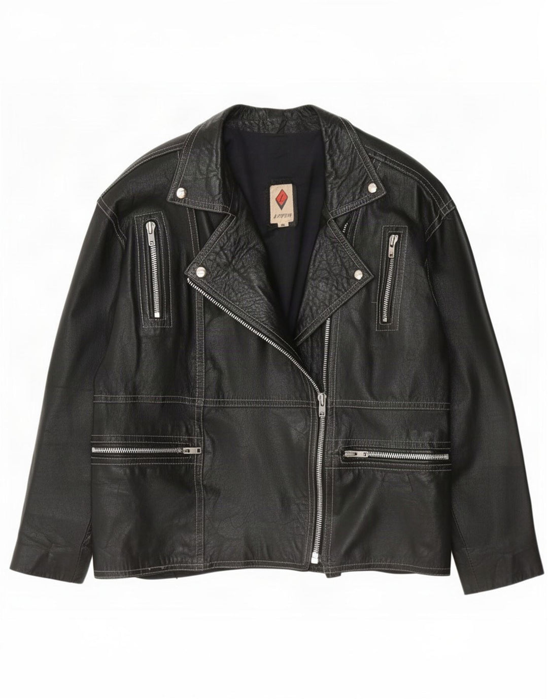 Damska skórzana kurtka motocyklowa w stylu vintage IT 48 XL czarna