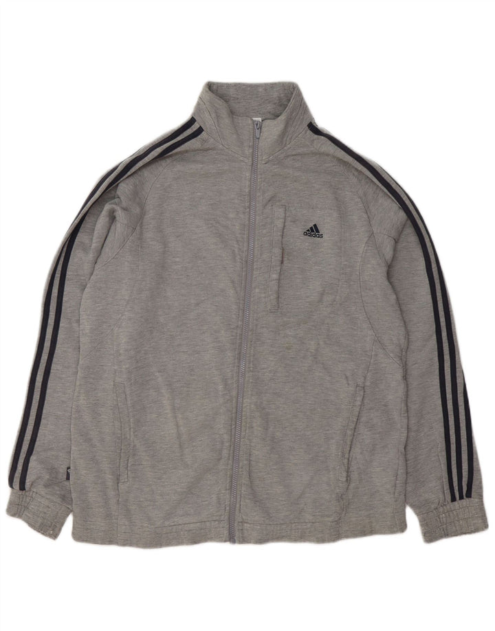 Adidas Męska bluza dresowa, duża, szara, nakrapiana bawełna